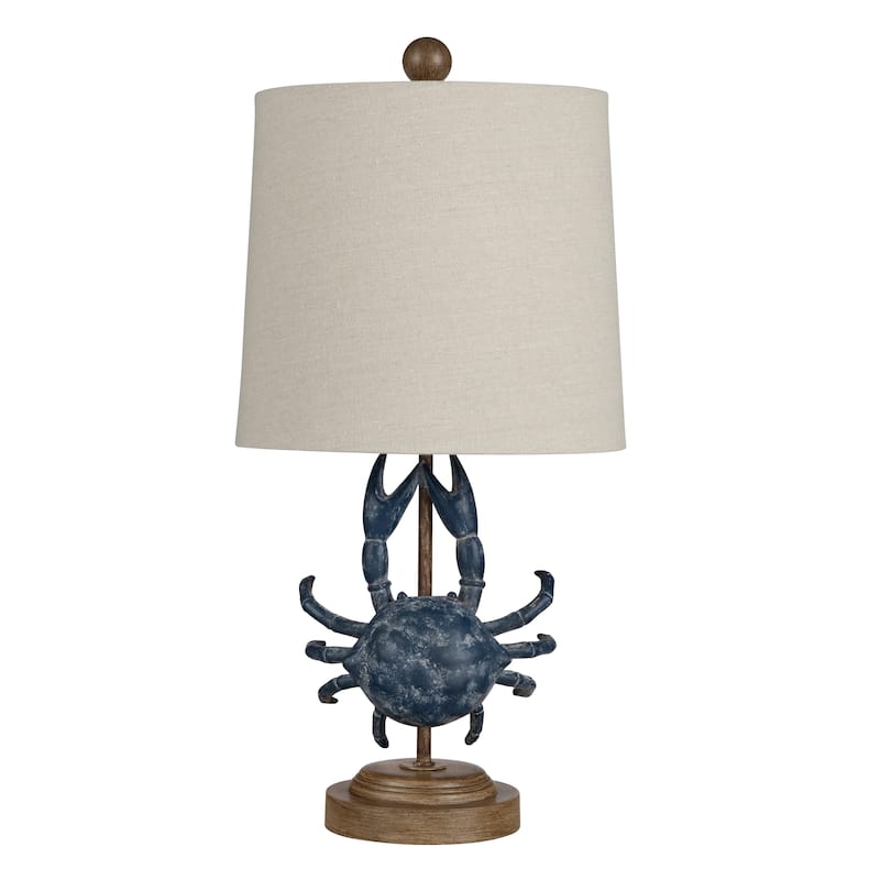 20.25"H Brown Resin Crab Table Lamp with Shade - 10" x 10" x 20.25"