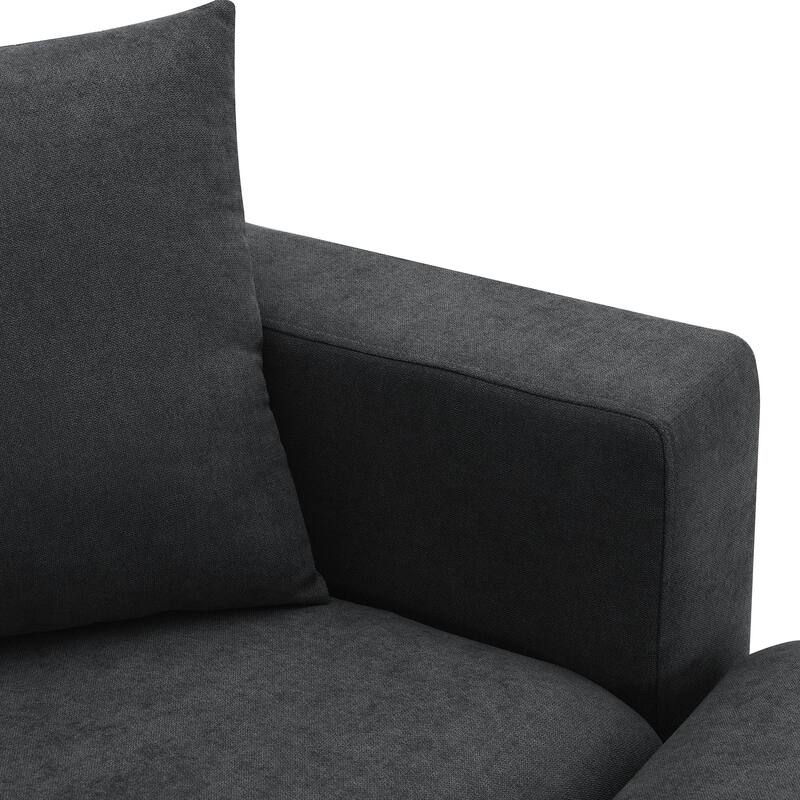 100.4'' Modern L-Shaped 4 Seater Sectional Sofa with Convertible Ottoman, 2 Pillows, Perfect for Living Room or Office