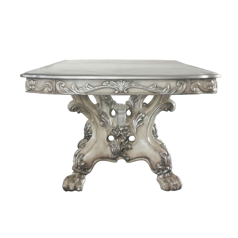 Anastasia Vintage Bone White Removable Leaf Dining Table