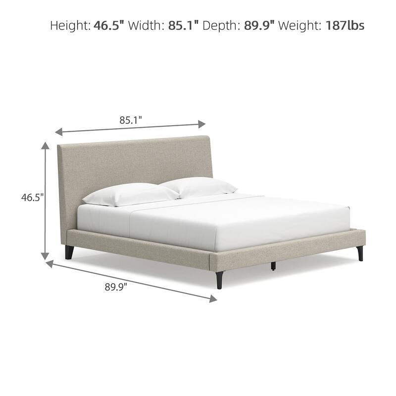 Signature Design by Ashley Cielden Light Gray King Upholstered Bed with Roll Slats