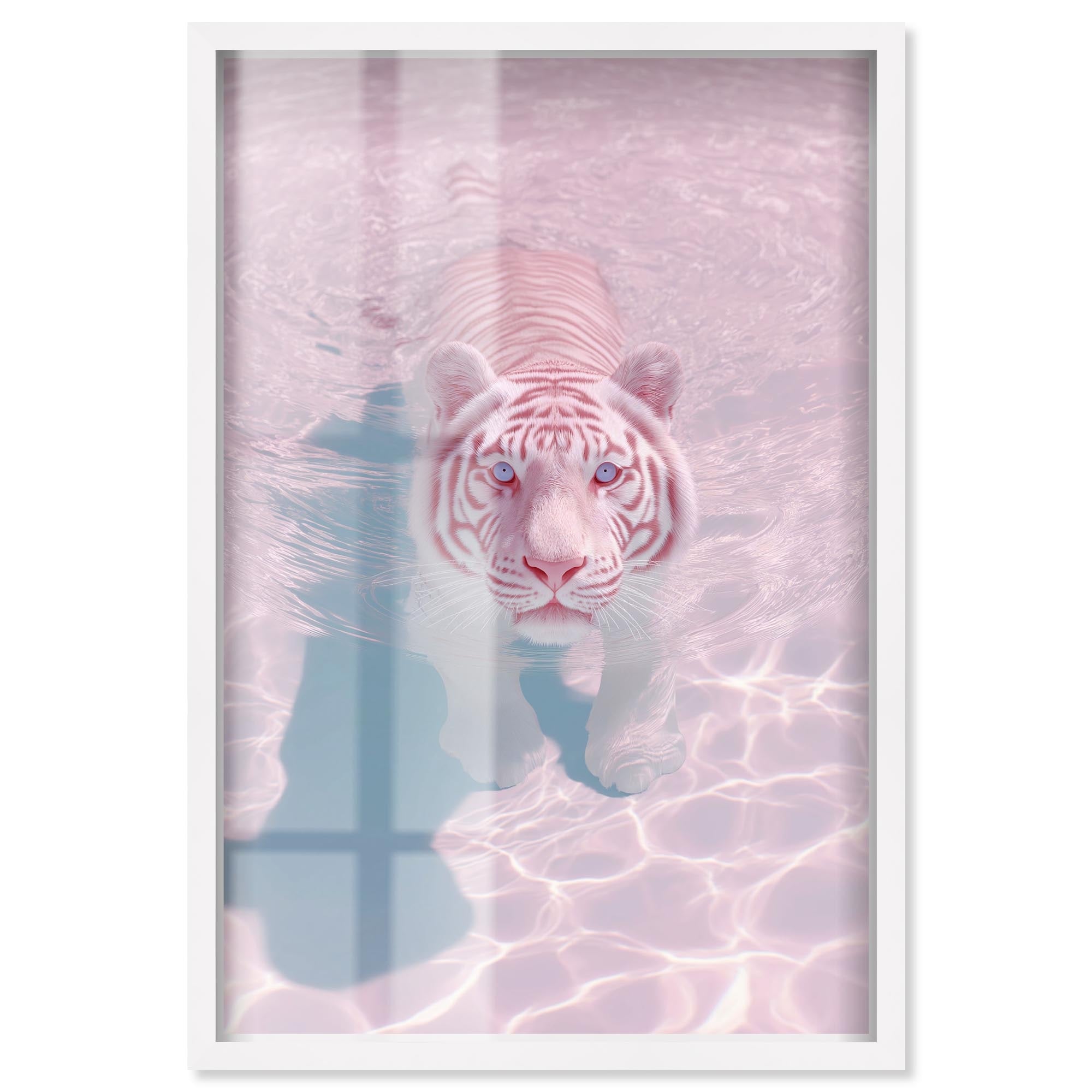 Pink Tiger Animal Photography Shadowbox Print by Art Remedy