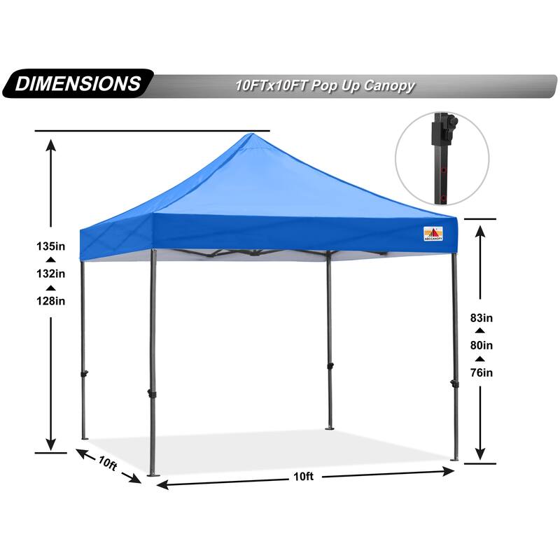 ABCCANOPY Outdoor Commercial Metal Patio Pop-Up Canopy - 10ftx10ft