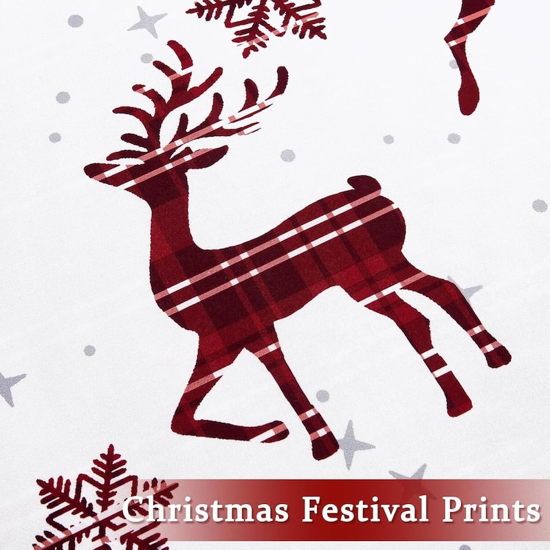 Christmas Soft Brushed Reindeer Duvet Cover and Pillow Shams Set, Bedding Set