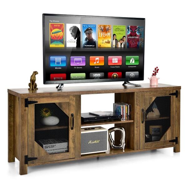 Costway TV Stand Entertainment Media Center for TVs up to 65'' w/Steel