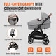 preview thumbnail 28 of 28, Carbon Steel Foldable 5-in-1 Stroller with Reversible Seat - 34.6” L x 23.6” W x 46.5” H