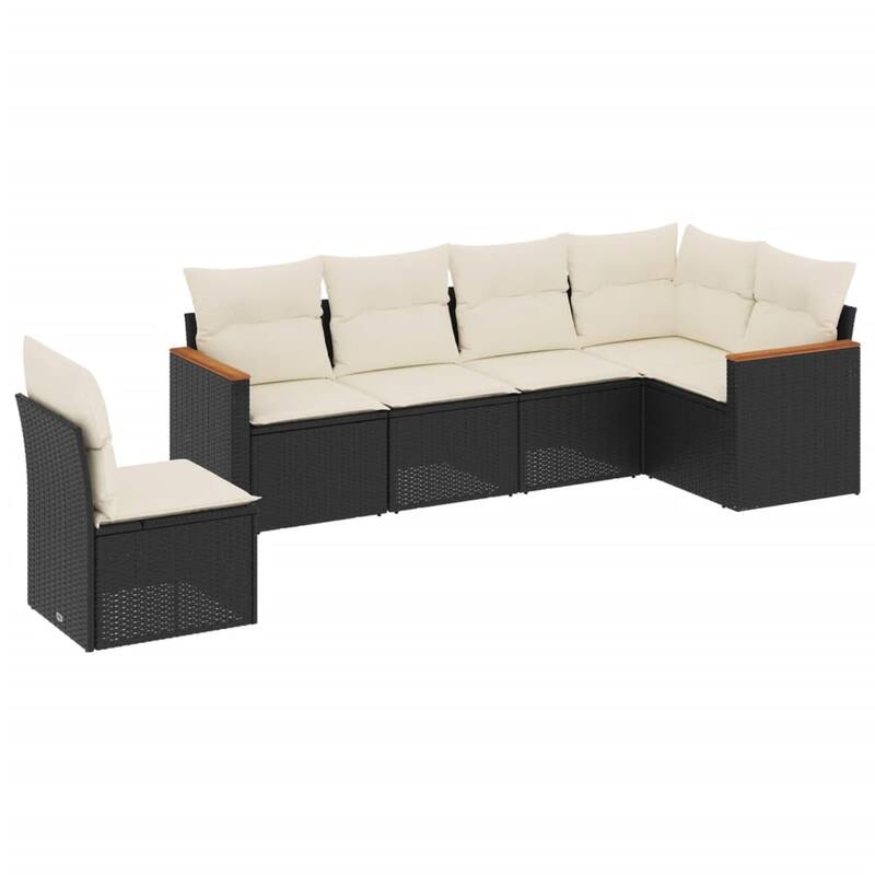 vidaXL Garden Sofa Set Black - 24.4 x 24.4 x 27.2