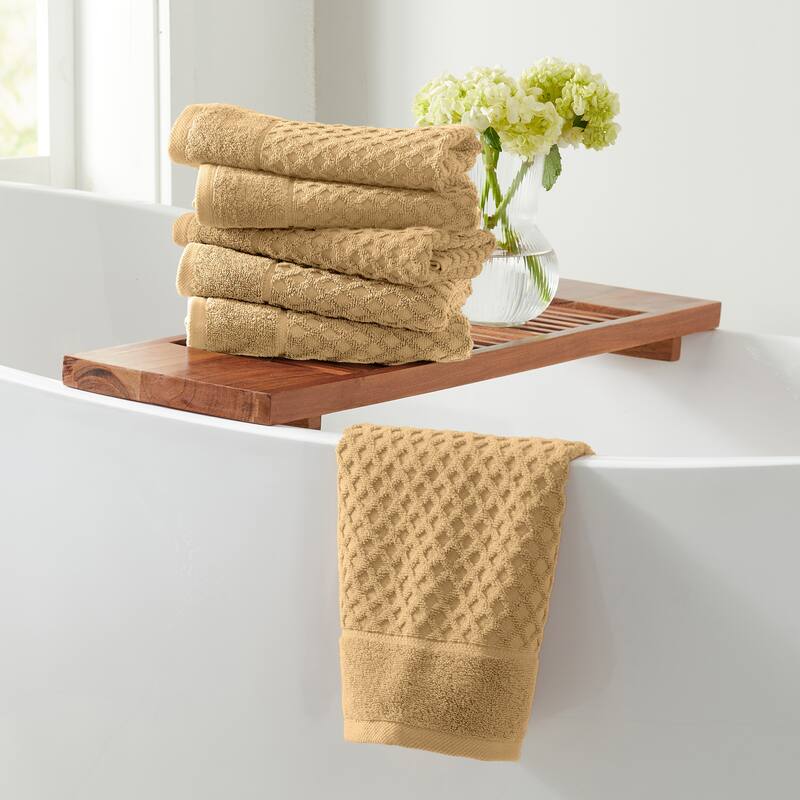 Linery & Co. Cotton Diamond Waffle Texture Bath Towels