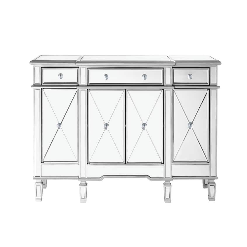 Contemporary 3-drawer 4-door Mirrored Cabinet