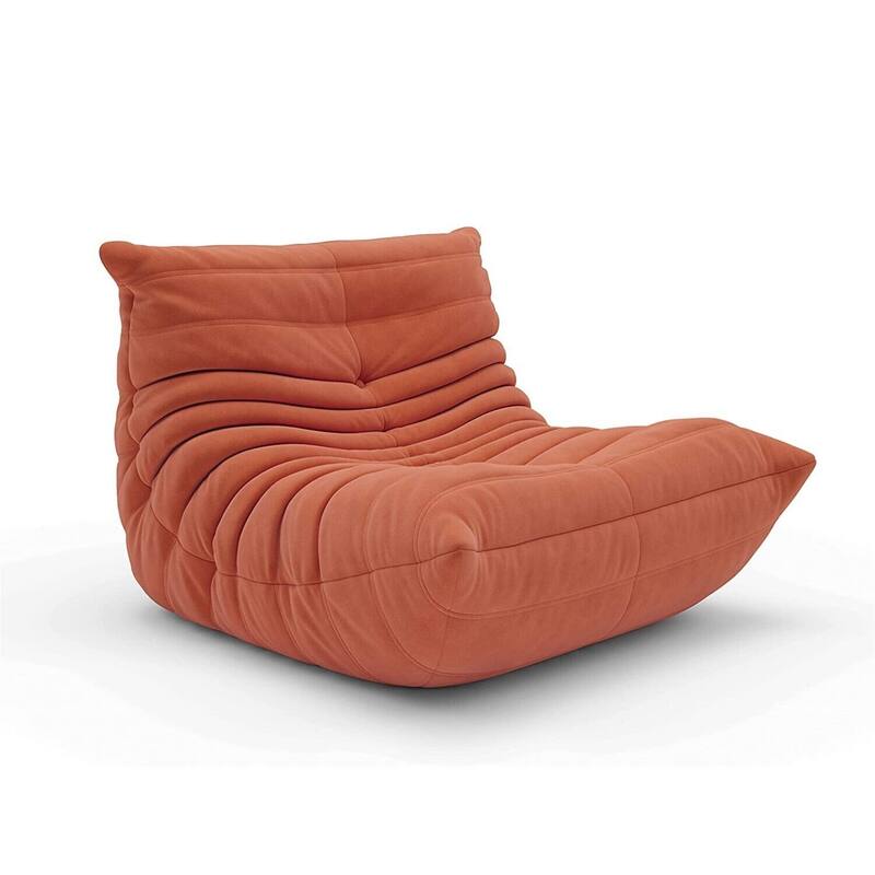 Fireside Chair Single Sofa Teddy Fabric Bean Bag Chair - Red
