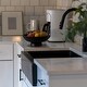 preview thumbnail 5 of 11, Grace Matte Black Fireclay 34″ Single Bowl Quick-Fit Farmhouse Apron Front Undermount Kitchen Sink and Drain