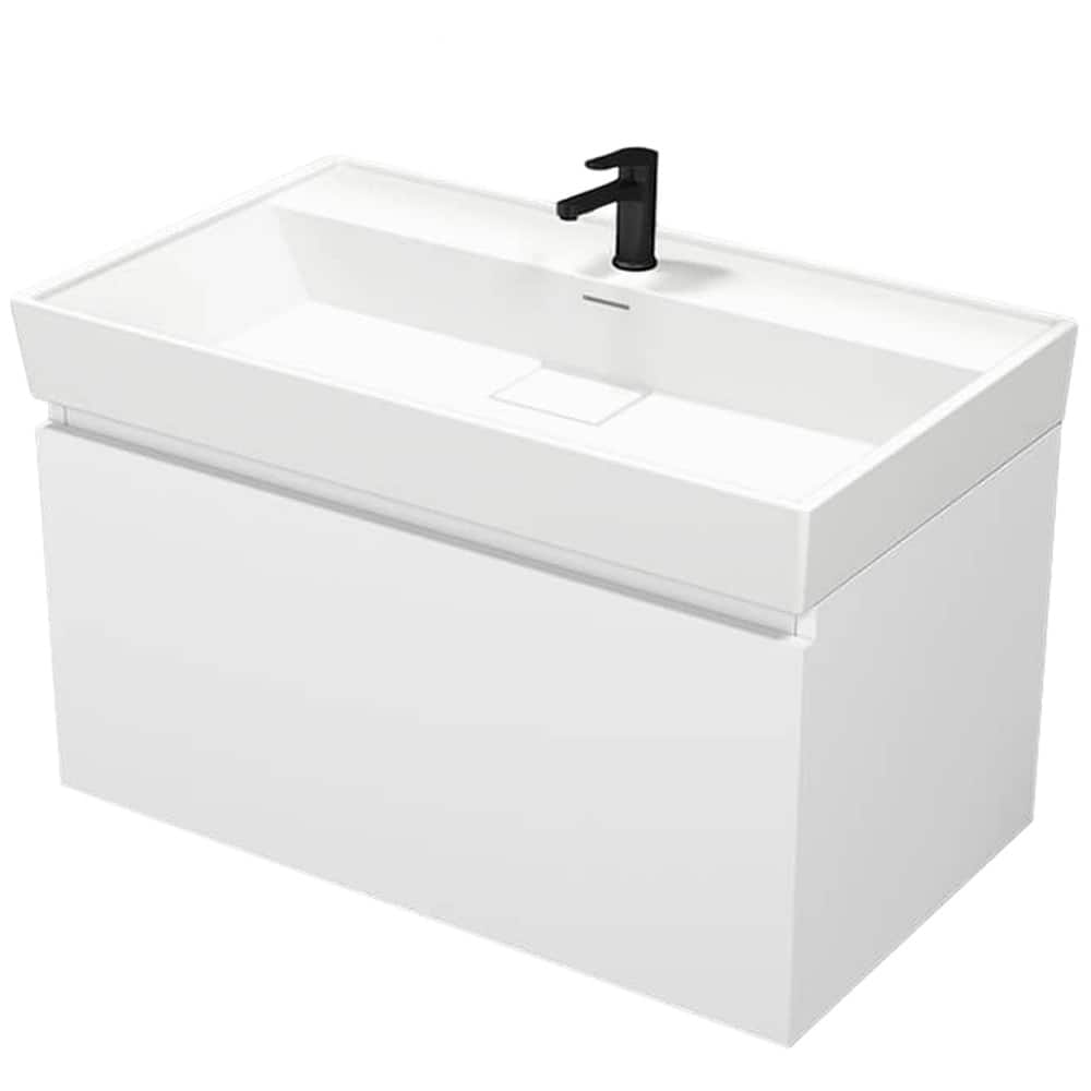 Nameeks Sharp-3219-W Sharp 32" Wall Mounted Single Basin Vanity Set