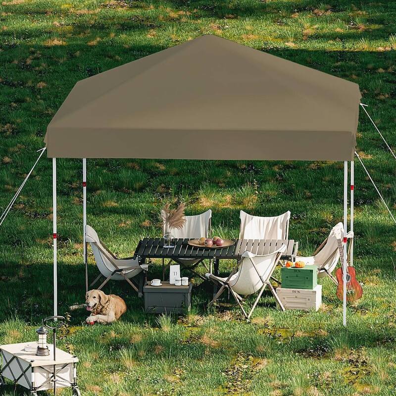 Portable Outdoor 10x20 Pop Up Canopy Tent for Picnics, Camping - Brown