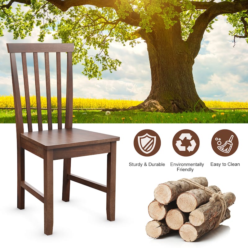 Costway 4 PCS Dining Chair Kitchen Spindle Back Side Chair with Solid - 16’’ x 15.5’’ x 36’’
