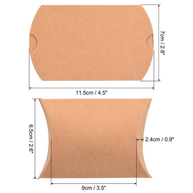 Pillow Boxes, 50Pcs Wedding Gift Boxes 4.5 x 2.8 Inch for Wedding - Yellow