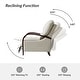 preview thumbnail 5 of 17, Alex Mid-century Modern Genuine Leather Manual Recliner with Wooden Curved Arms