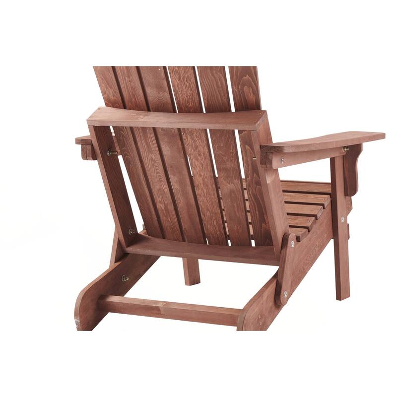 Wooden Outdoor Folding Adirondack Chair with Pre-Assembled BackRest & SeatBoard, Wood Patio Chair for Garden Backyard Porch