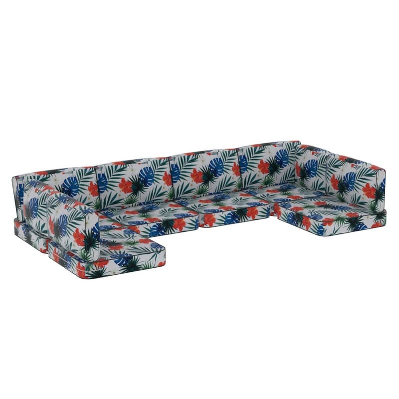 14-Piece Patio Furniture Sofa Cushions, 6-Seater Outdoor Cushion Set (Only Include Cusions，Not Sofa） - 25.6*25.6*4in