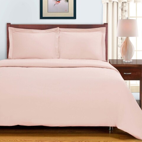Miranda Haus 700 Thread Count Solid 3 Piece Egyptian Cotton Duvet Cover Set