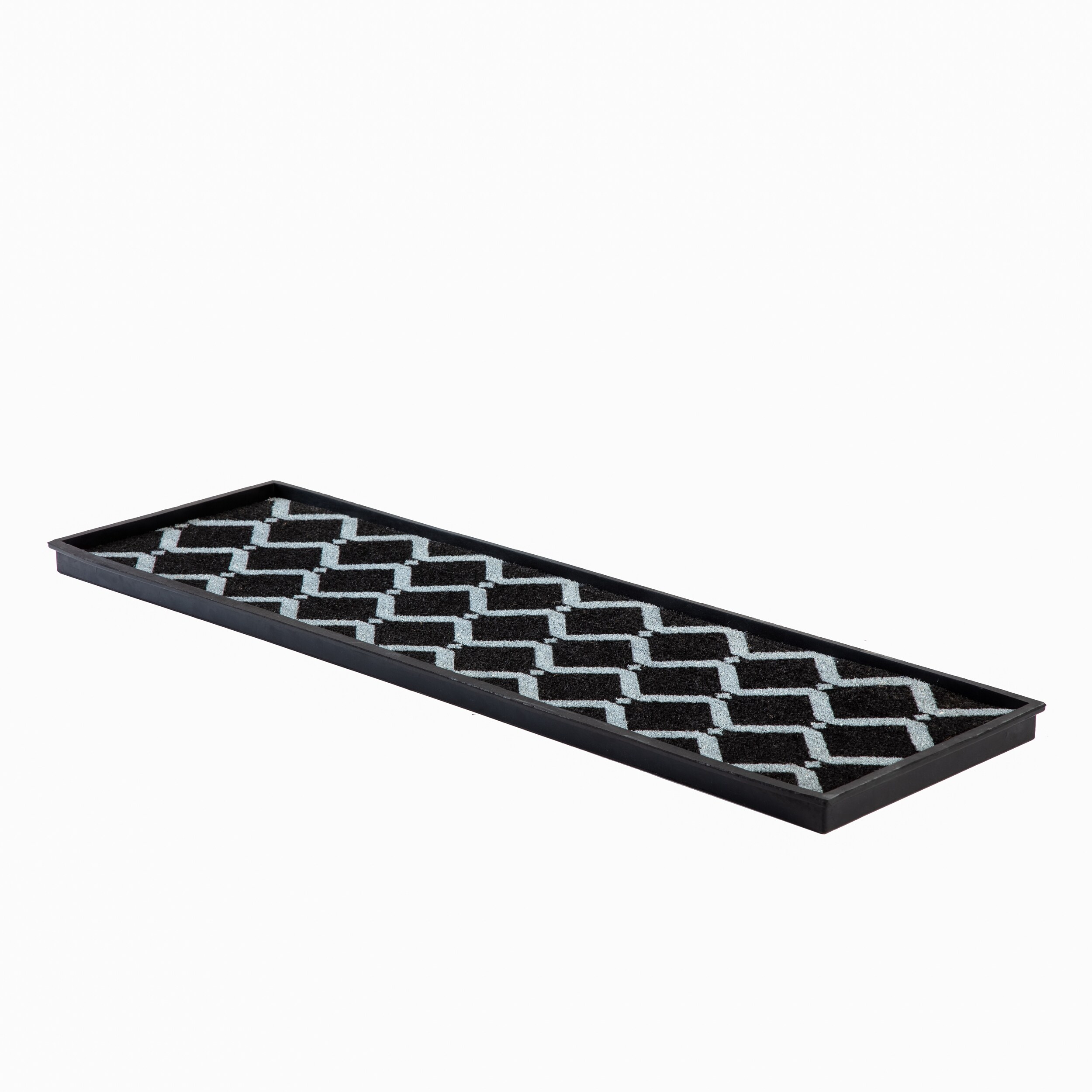 Jani Natural & Recycled Rubber Boot Tray with Black & Ivory