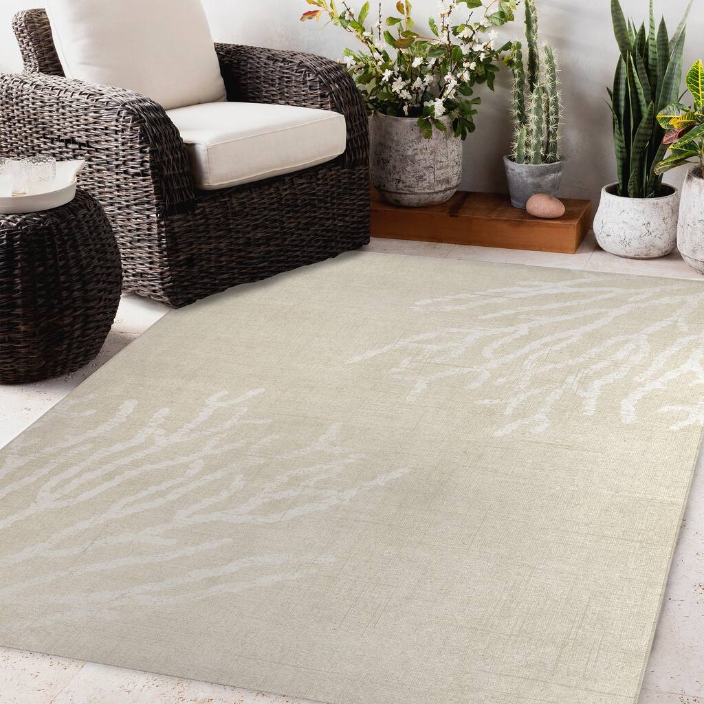 Tan Rug Rip Outdoor Rug SULTANA TAN DESTRESSED Outdoor Rug By Terri Ellis - Overstock - 34349819