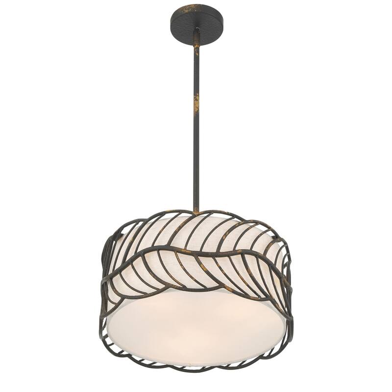 Wry Lighting Simbolo 3-light Pendant in Antique Black Iron