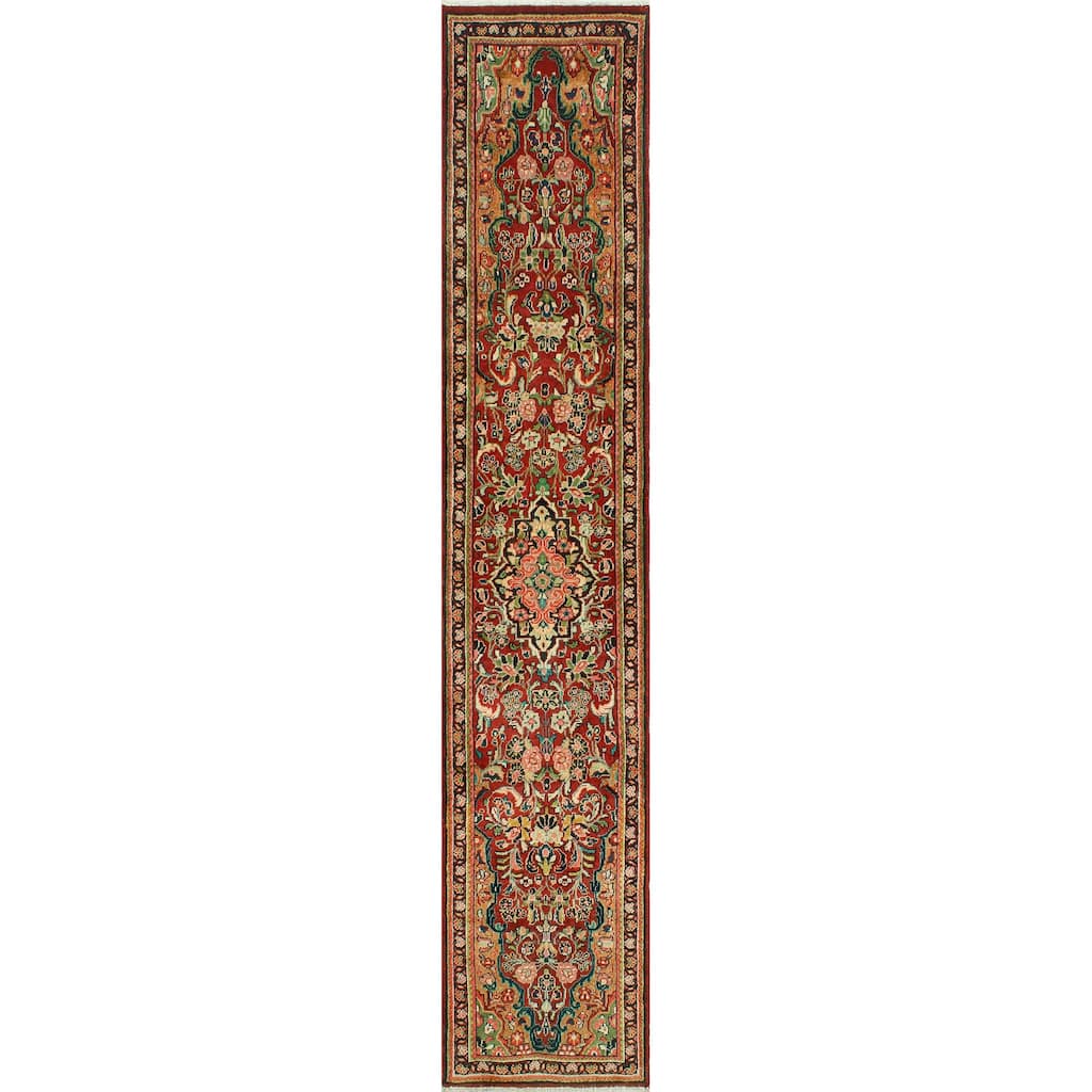 Fine Vintage Distressed Aler Red/Charcoal Runner - 2'6" x 13'6"