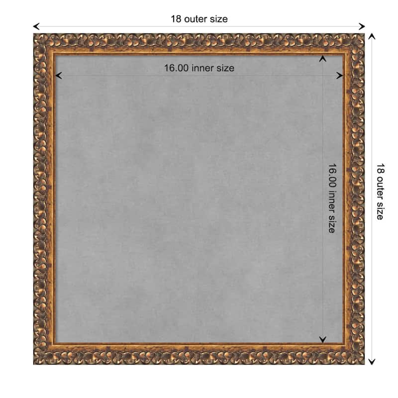 Amanti Art Antique Bronze Framed Magnetic Board - Board Size 16x16