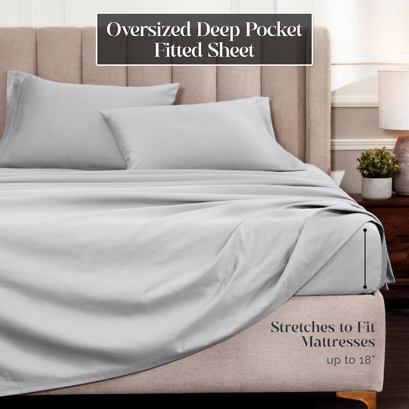 Blue Nile Mills 1500 Thread Count Egyptian Cotton Deep Pocket Solid Sheet Set