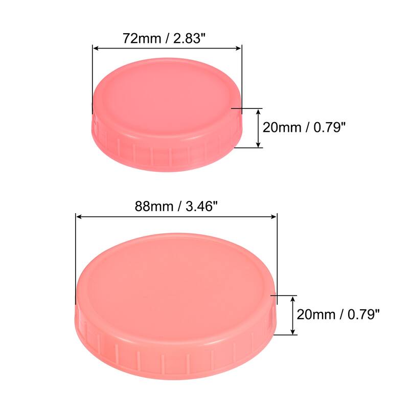 Mason Jar Lids, 18pcs - Storage Lids, 10 Regular Mouth 8 Wide Mouth - Pink