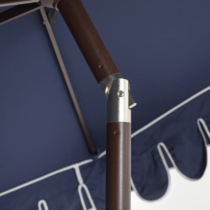 9ft Fringe Patio Umbrella Auto-Tilt, Crank, by JONATHAN Y