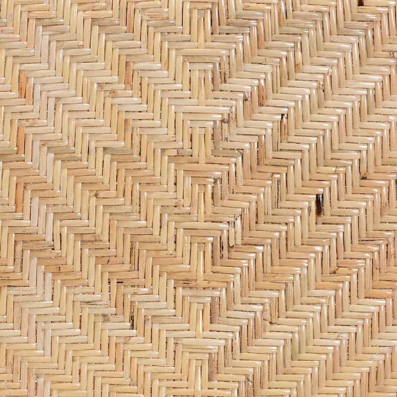 Kobe Mid-Century Modern Natural Brown Finished Wood and Rattan Dining Chair