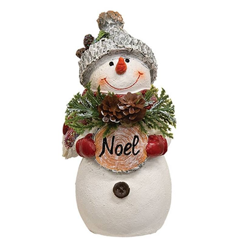 Resin Wood Sign Snowmen, Peace Noel Joy Figures- 3 Asstd. - 6.5" x 3"