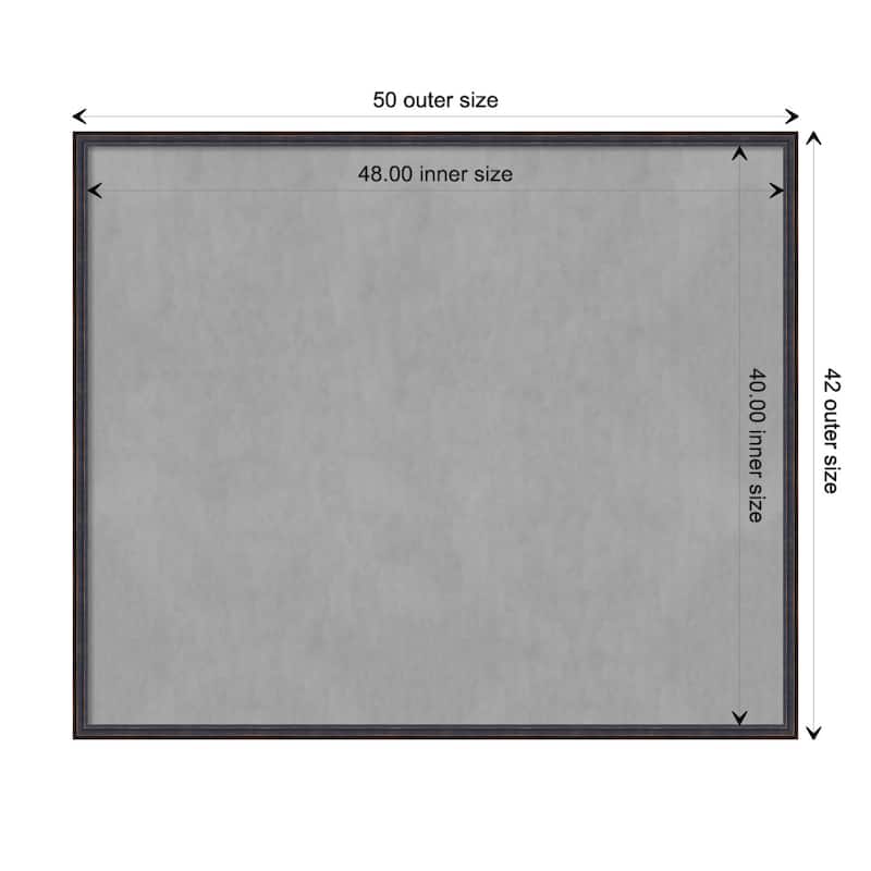 Amanti Art Dark Bronze Scoop Framed Magnetic Board - Board Size 48x40
