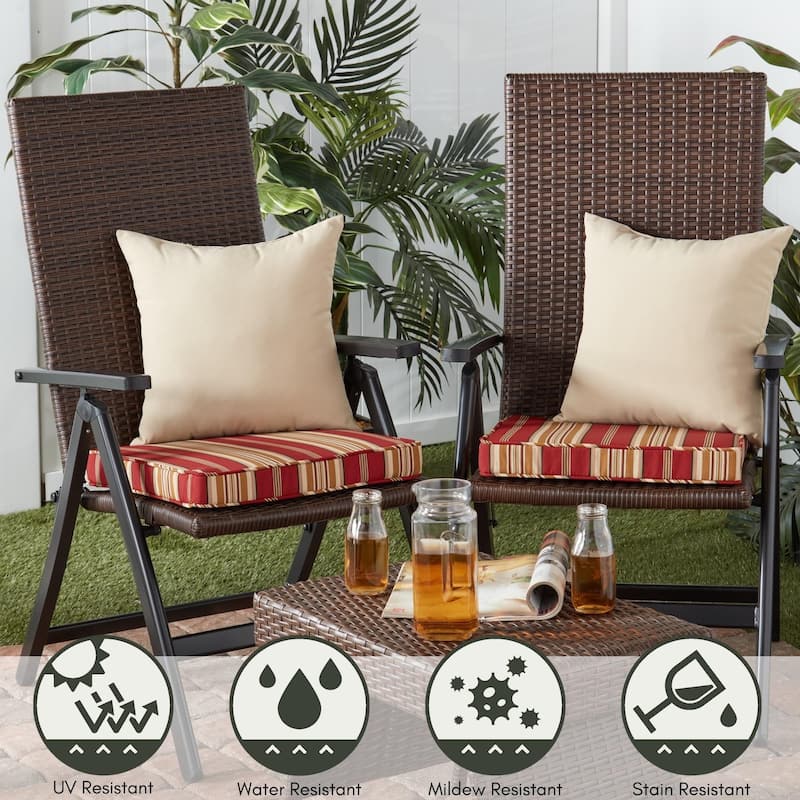 Greendale Home Fashions 18" Square Outdoor Chair Pad (Set of 2)