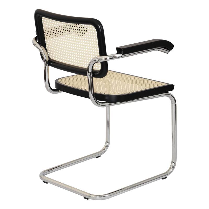 Breuer Chair Company Marcel Breuer Cesca Cane Cantilever Armchair Arm Chair w/ Chrome Steel Frame (Various Wood & Cane Colors)