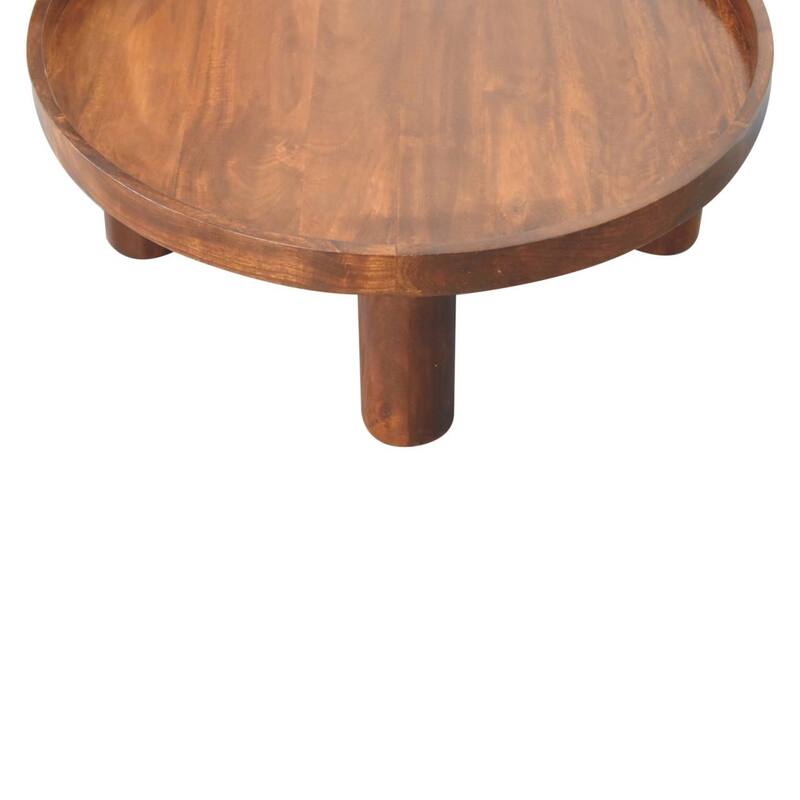 Artisan Furniture Solid Wood Crescent Chestnut Coffee Table