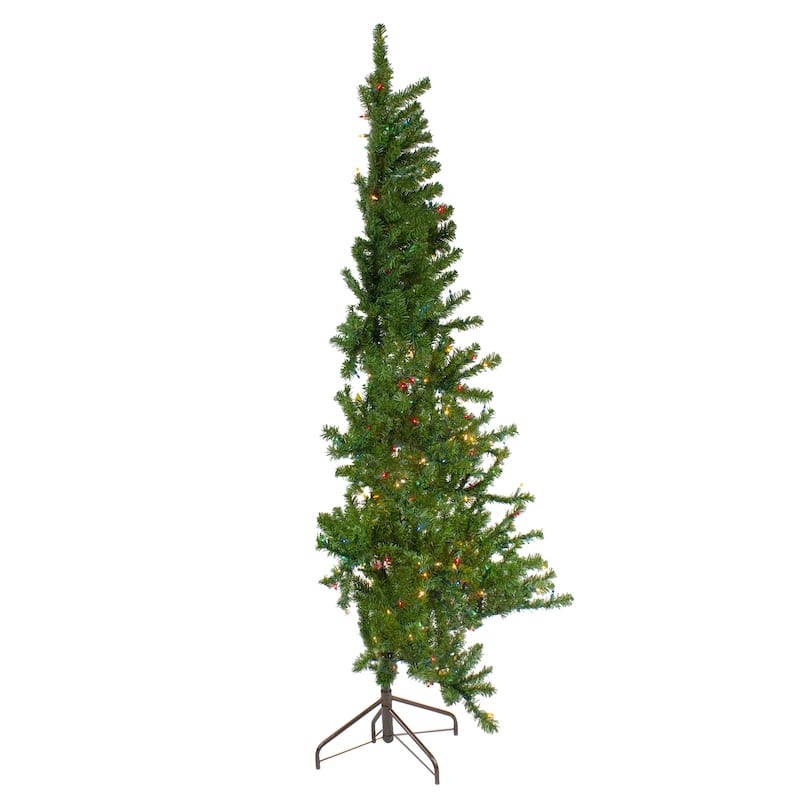 6.5' Pre-Lit Canadian Pine Slim Artificial Christmas Wall Tree