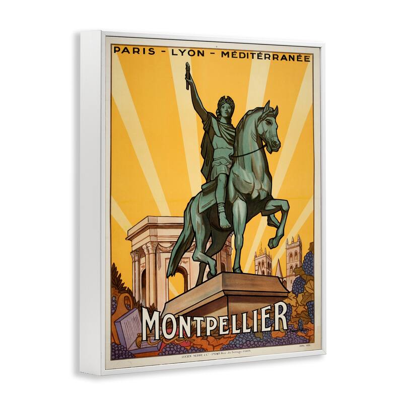 Stupell Montpellier Vintage Advertisement Framed Giclee Art Design By Marcus Jules