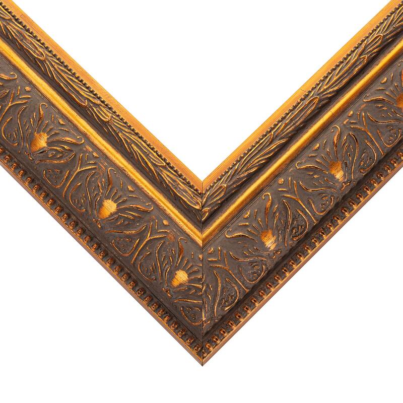 21x7 Frame Vintage Gold Solid Wood Picture Frame | 2.5 Inch Moulding