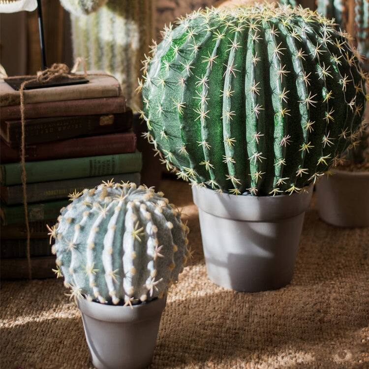 RusticReach Artificial Potted Cactus Ball