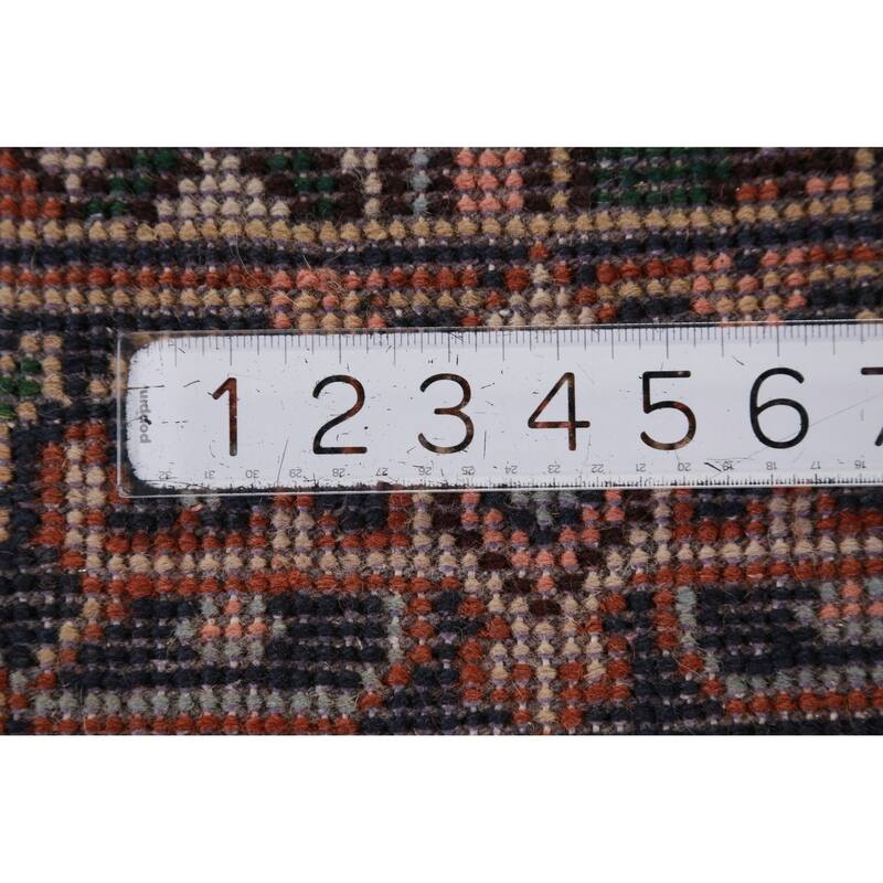 Hand Knotted Oriental 100% Wool Carpet Traditional Geometric Oranges & Rust Heriz (serapi) Runner Rug - 8' 0'' X 2' 6''