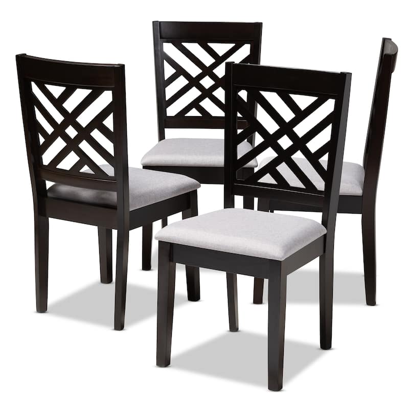 Modern and Contemporary Dining Chair 4-Piece Set - Light Gray