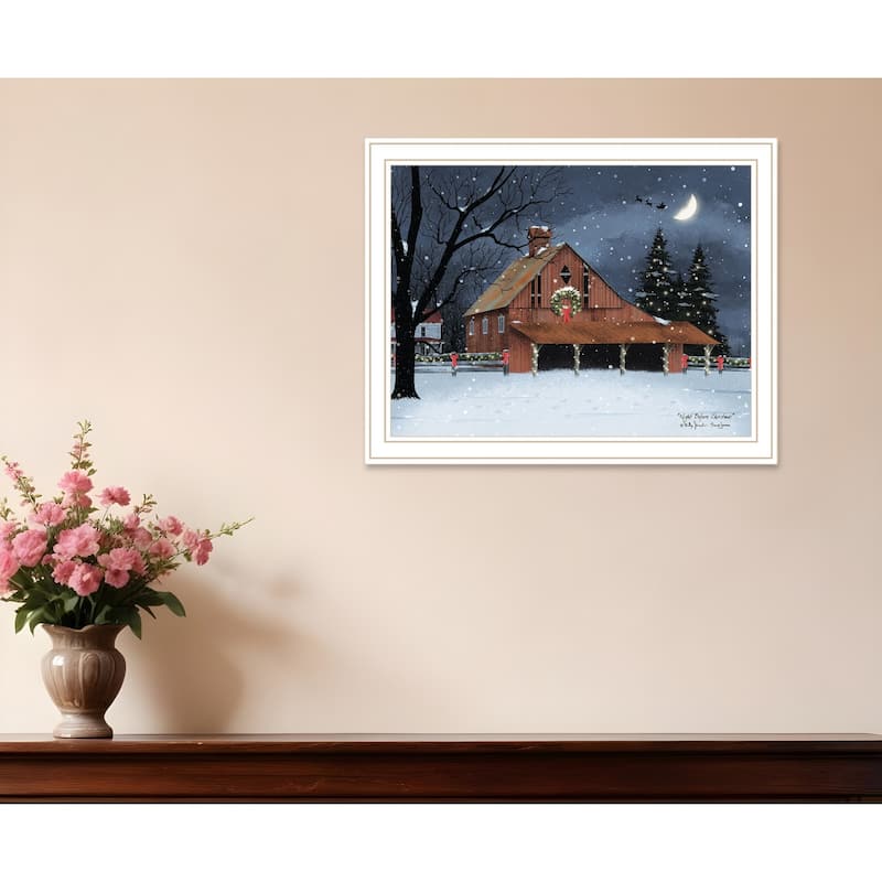 HomeRoots Night Before Christmas White Framed Wall Art - 18' X '14' X '1