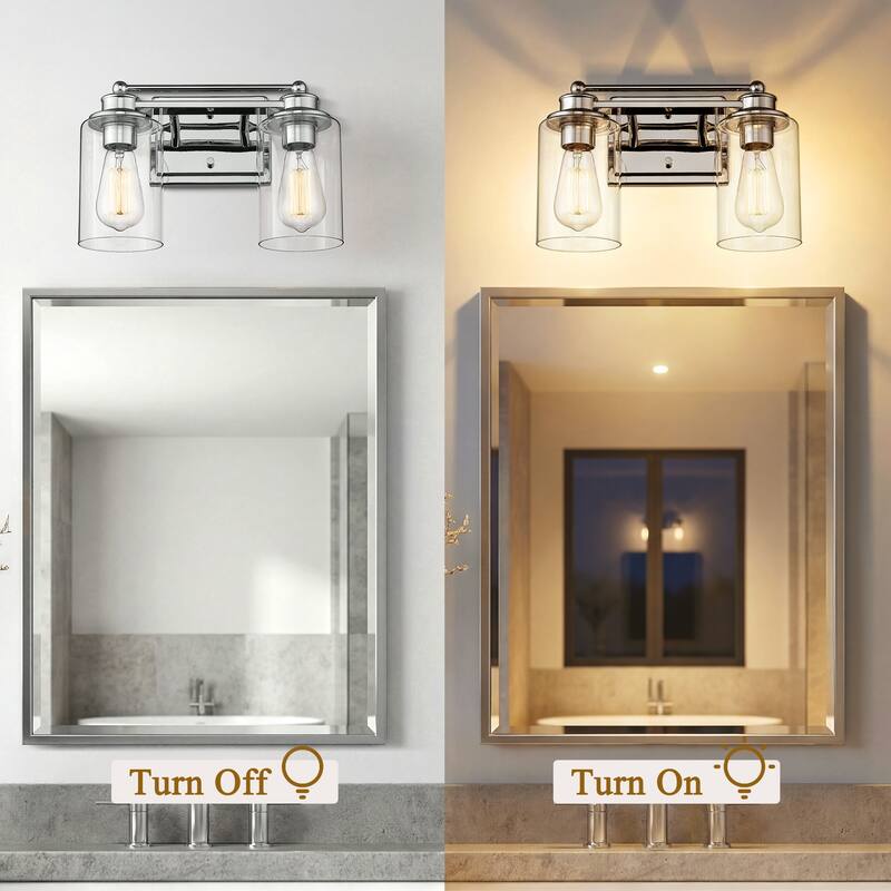 Bathroom Vanity Light,Wall Sconce Lamp Over Mirror with Clear Glass Shade
