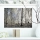 preview thumbnail 12 of 15, Designart "Dark Morning in Forest Panorama" Large Canvas Art Print - Multi-color 20 in. wide x 12 in. high