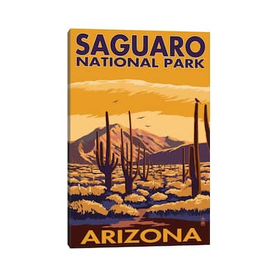 iCanvas "Saguaro National Park (Desert Landscape)" by Lantern Press Canvas Print