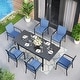 preview thumbnail 43 of 49, MAISON ARTS 7/9-Piece Patio Dining Set with Metal Rectangle Expandable Table and 6/8 Textilene Dining Chairs