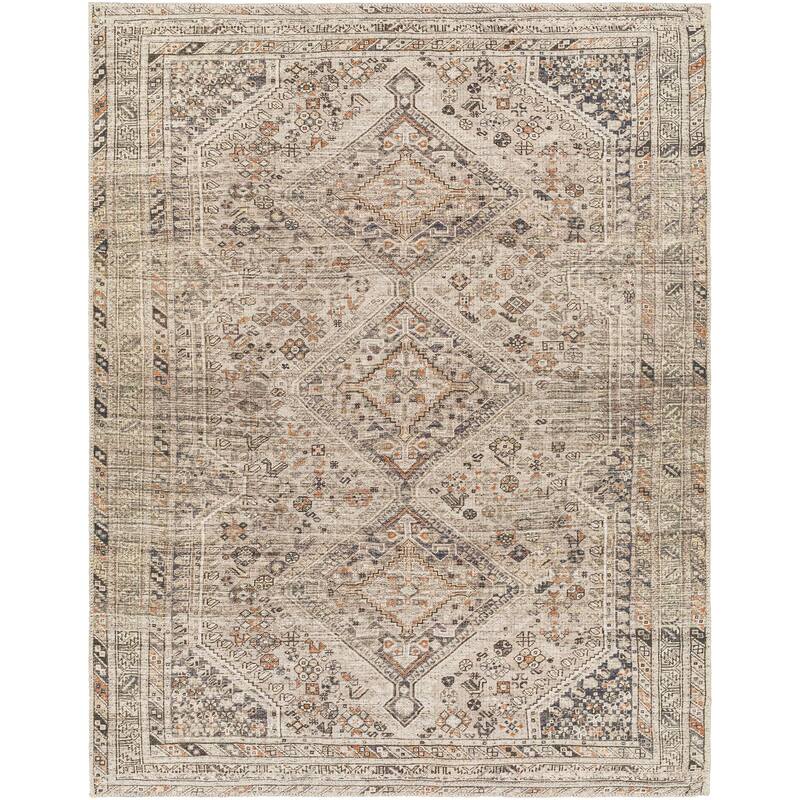 Livabliss Traditional Amelie Medallion Washable Area Rug