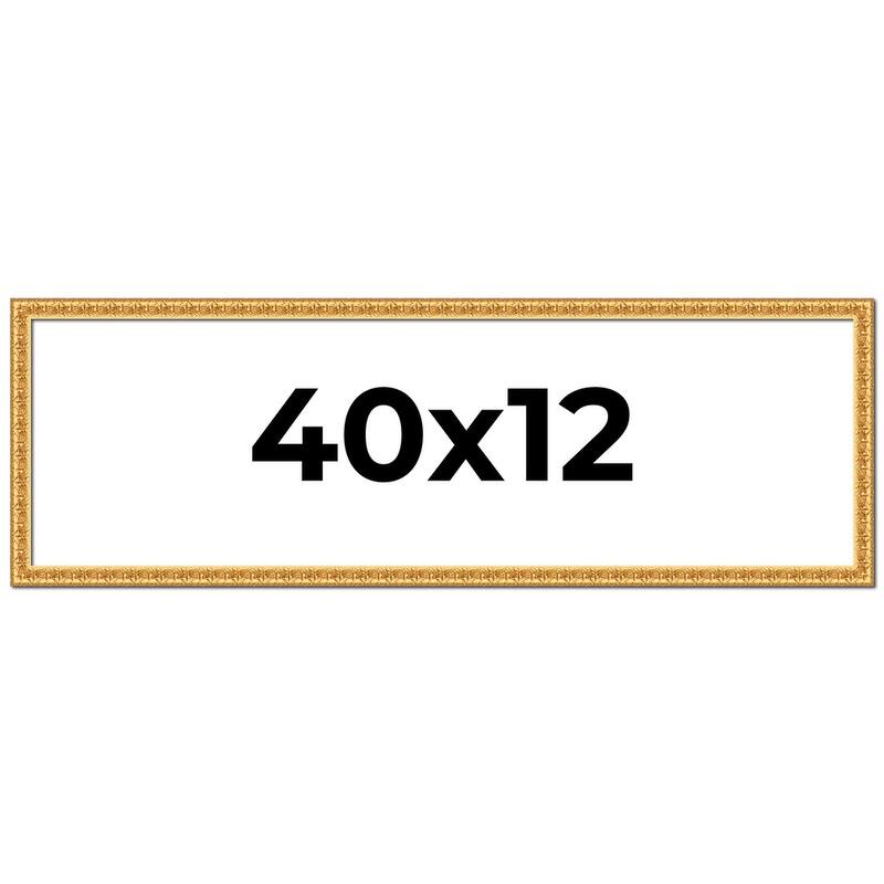 40x12 Frame Gold Real Wood Picture Frame Width 1 inches | Interior