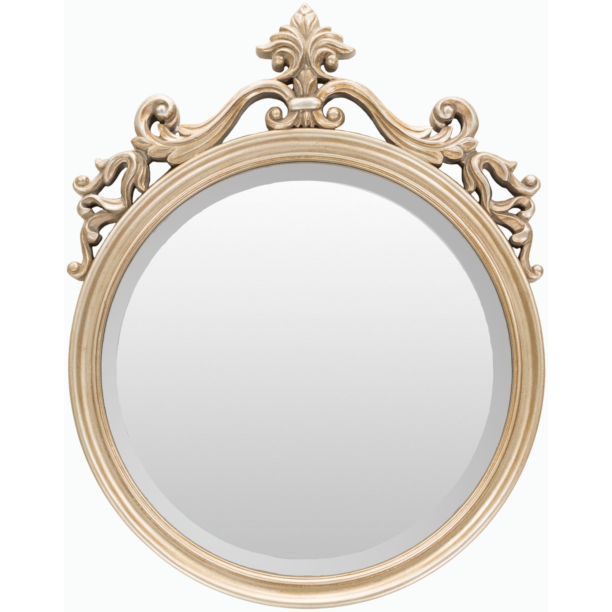 Shop Black Friday Deals On Alyson Polyurethane Framed Small Size Round Wall Mirror 19 5 X 25 Overstock 10825213